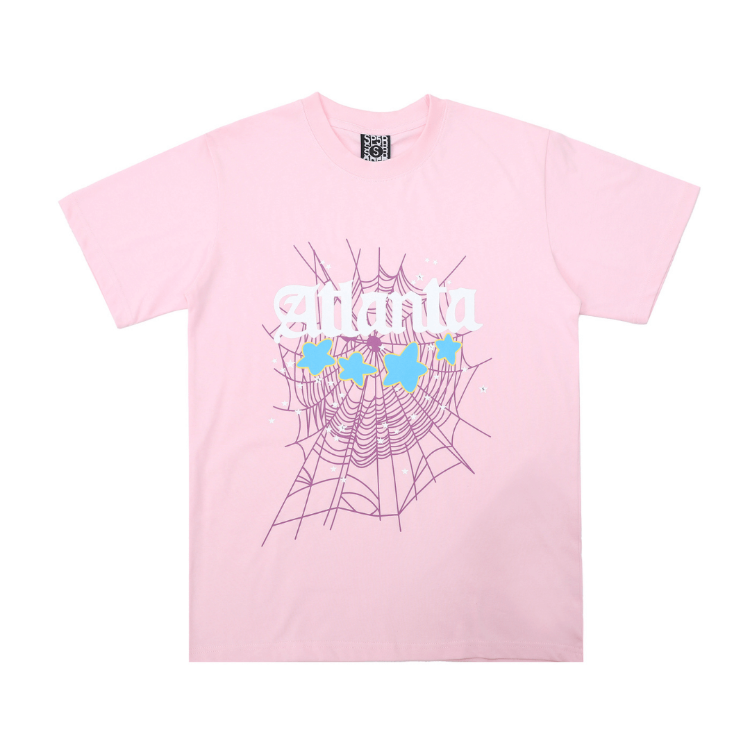 SP5DER T-SHIRT - ATLANTA TEXT WEB - PINK