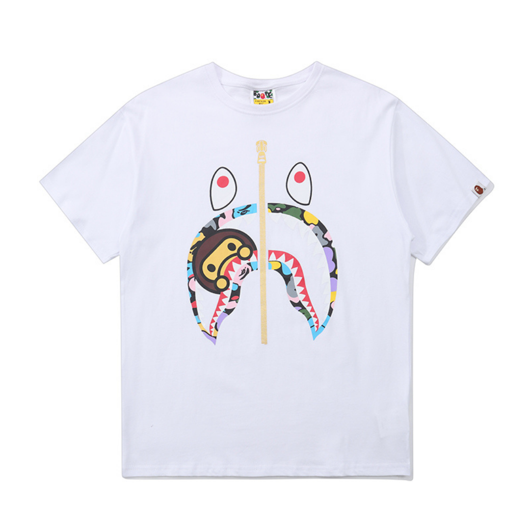 BAPE T-SHIRT - FROWN - WHITE