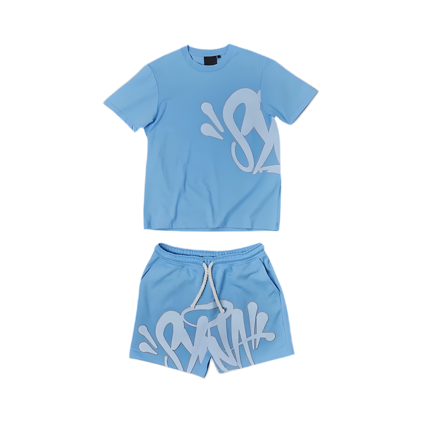 Graffiti Tee & Shorts Baby Blue