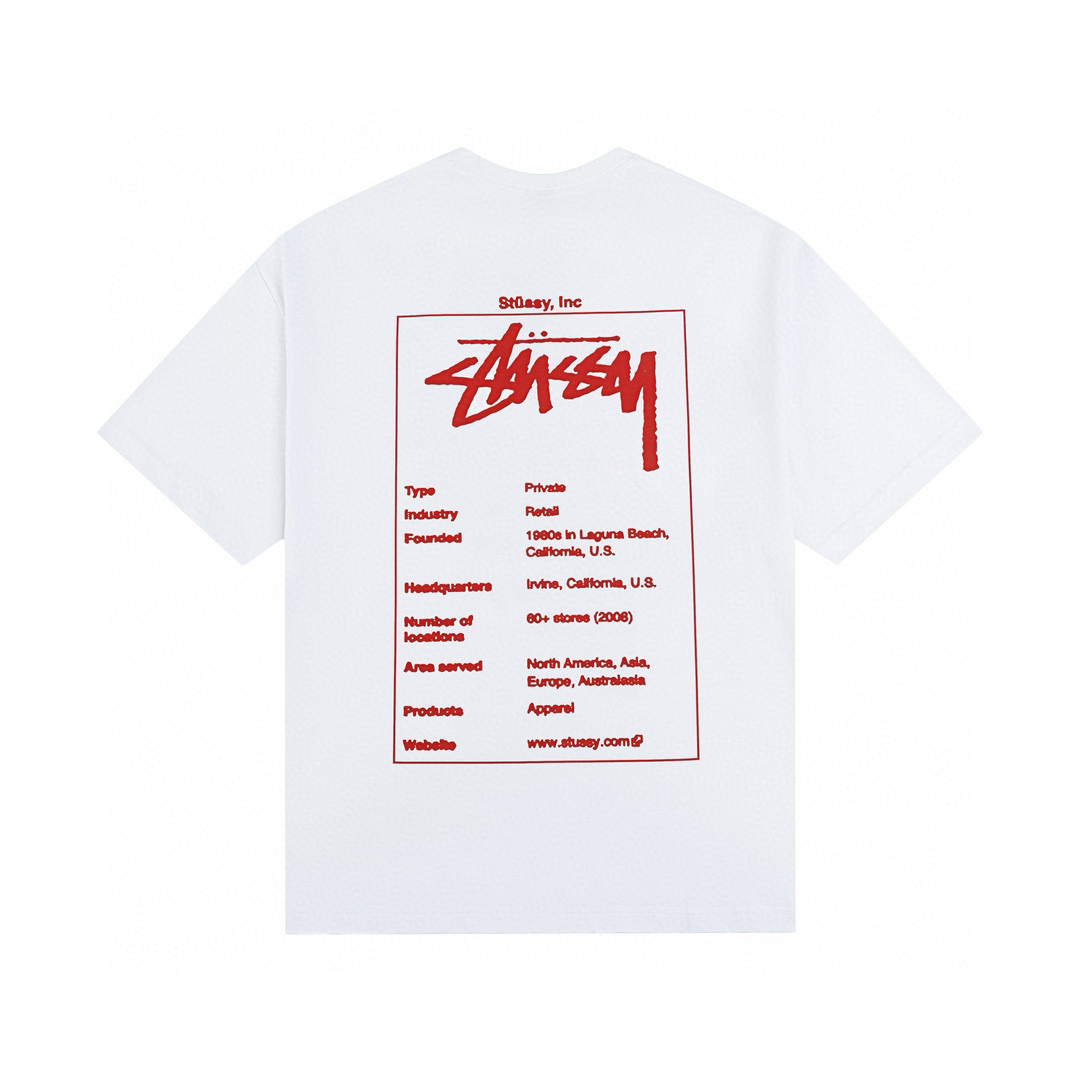 STÜSSY T-SHIRT - INK - WHITE