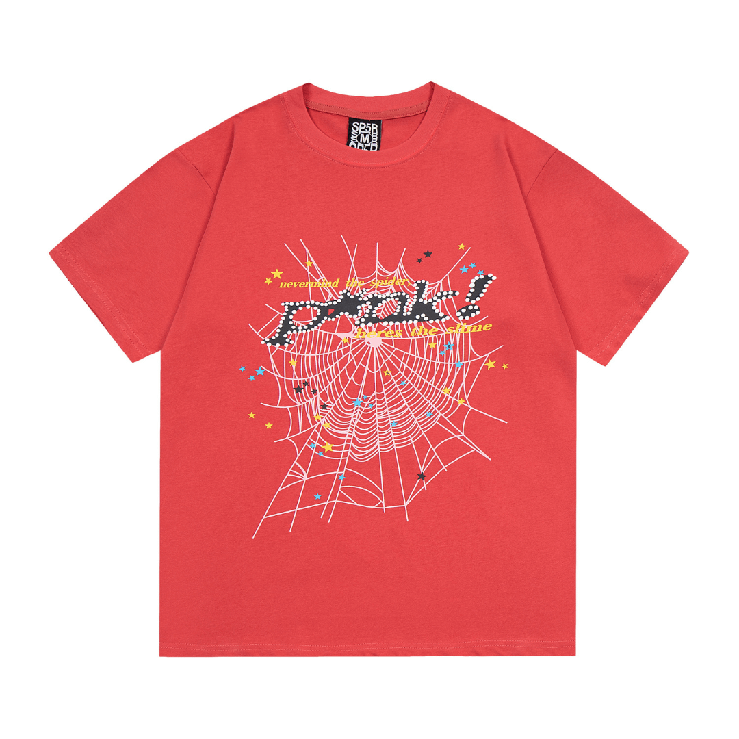 SP5DER T-SHIRT -  PINK TEXT  WEB - PINK
