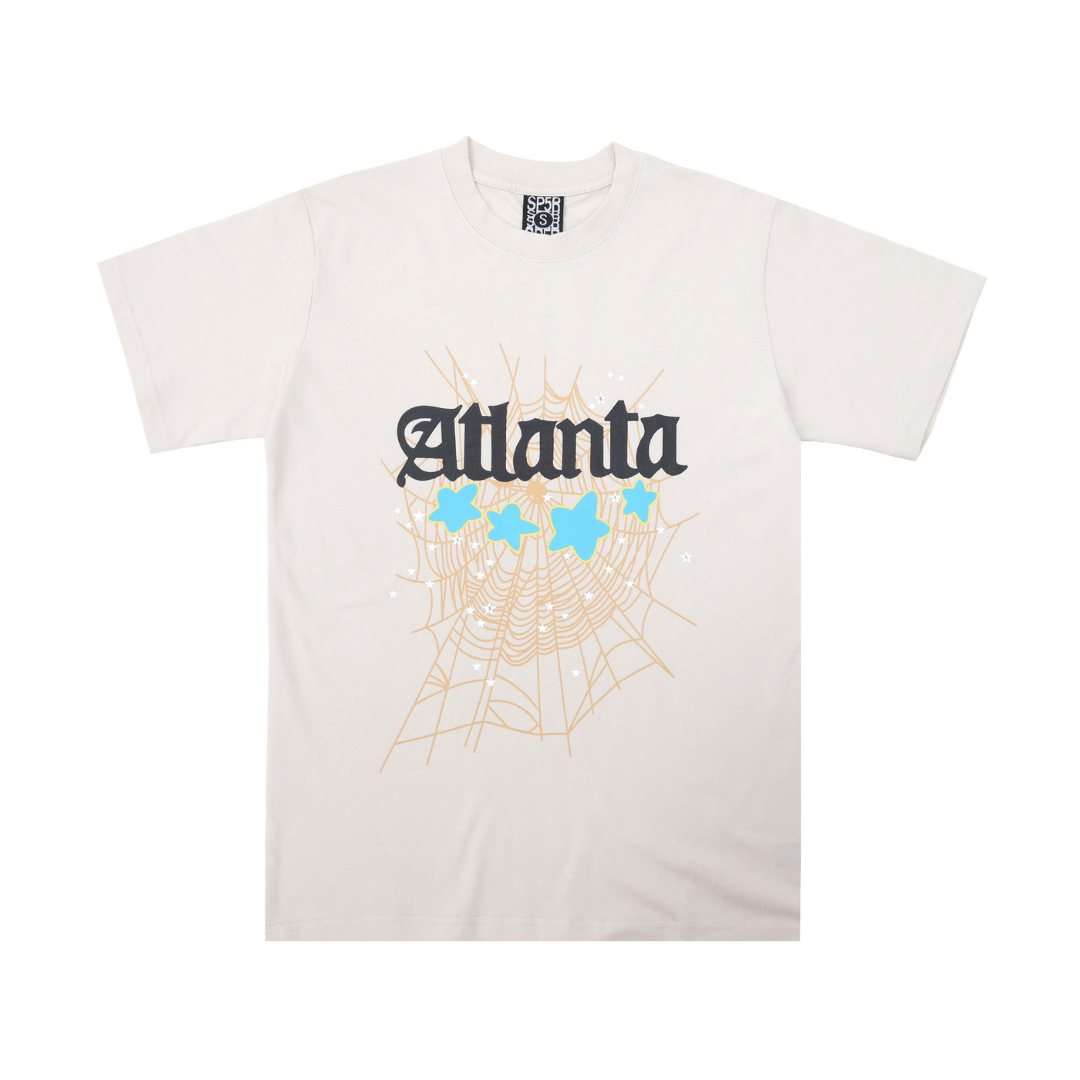 SP5DER T-SHIRT - ATLANTA TEXT WEB - WHITE
