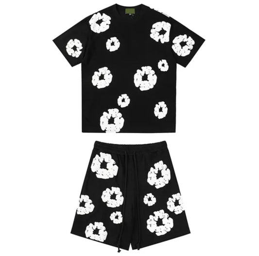 Flower Tear Set: Black