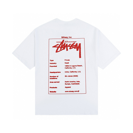 STÜSSY T-SHIRT - INK - WHITE